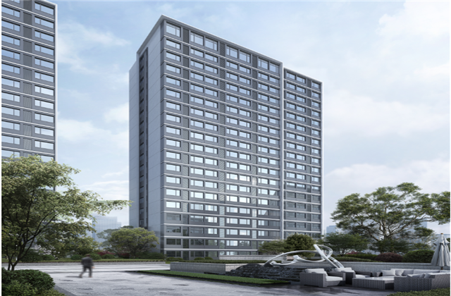 杭州市首座近零能耗住宅建筑临安太阳GG宸锦学府主体结顶